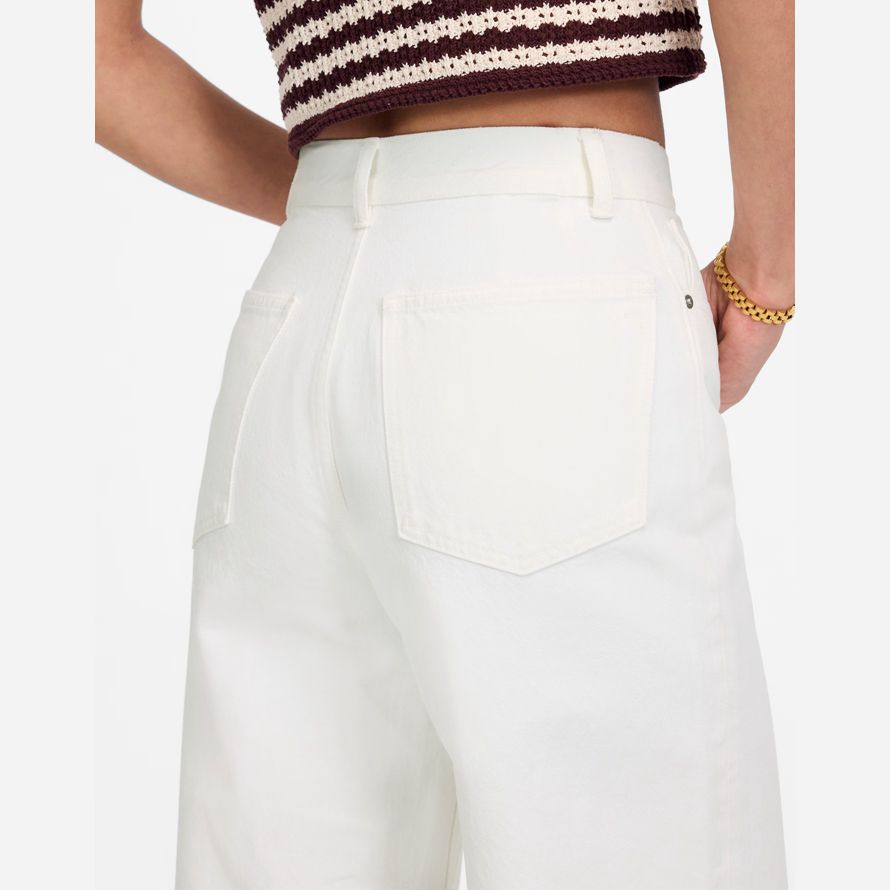 damen madewell denim culottes shorts weiß