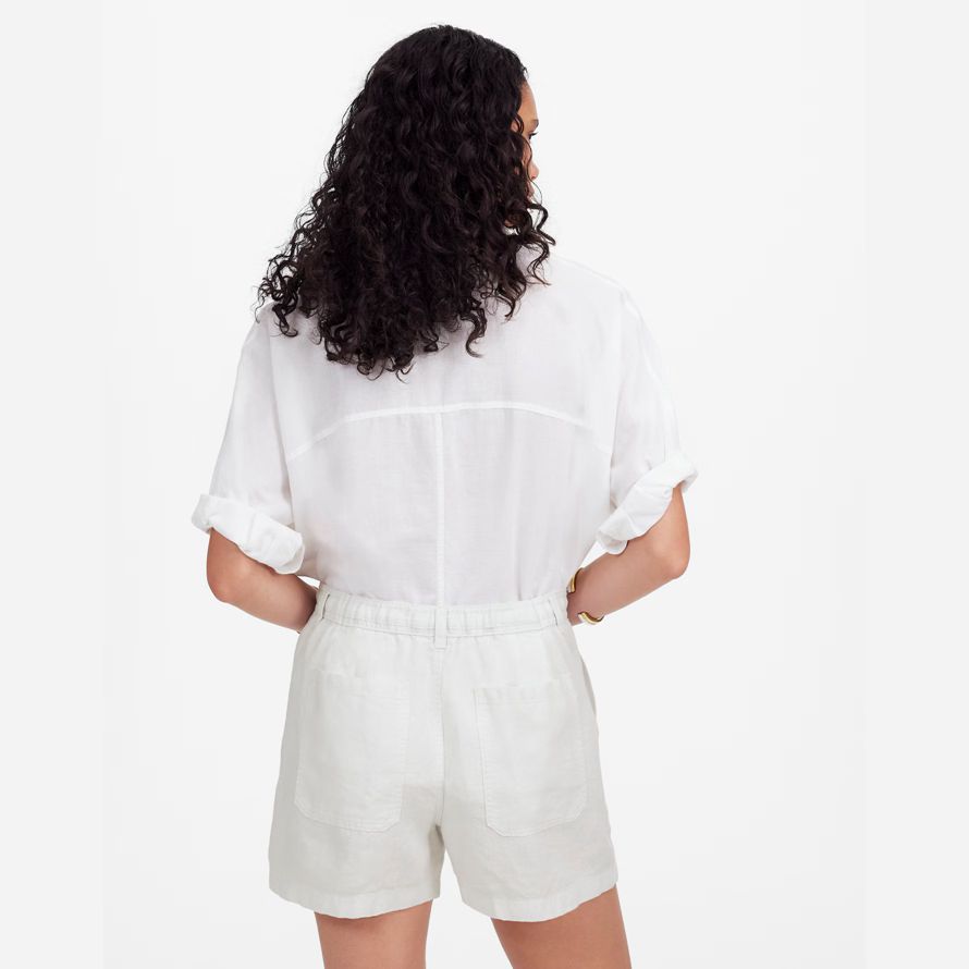 damen madewell pull-on drawstring-shorts-weiß