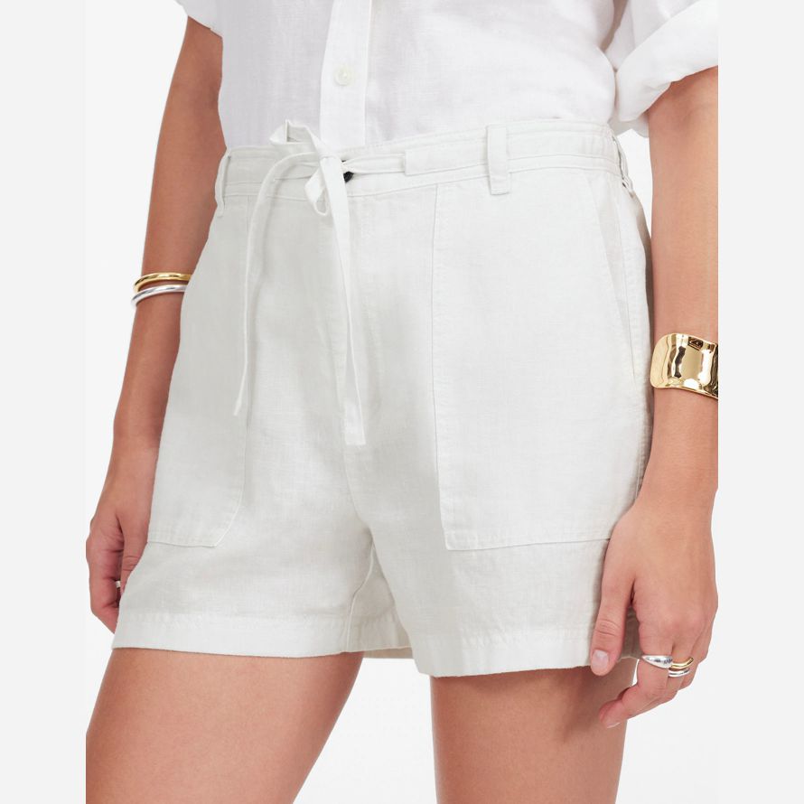 damen madewell pull-on drawstring-shorts-weiß