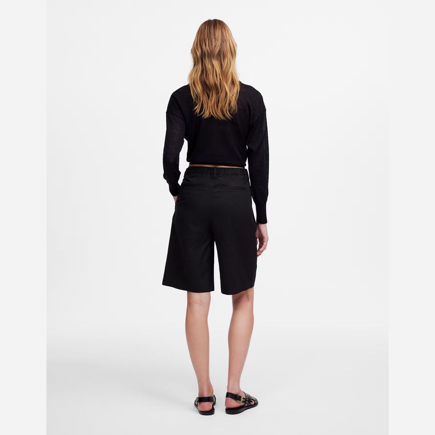 madewell relaxed plissee-womens shorts-black