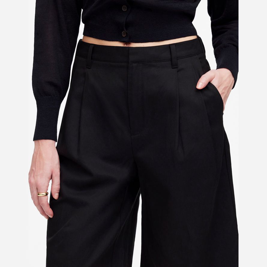 madewell relaxed plissee-womens shorts-black