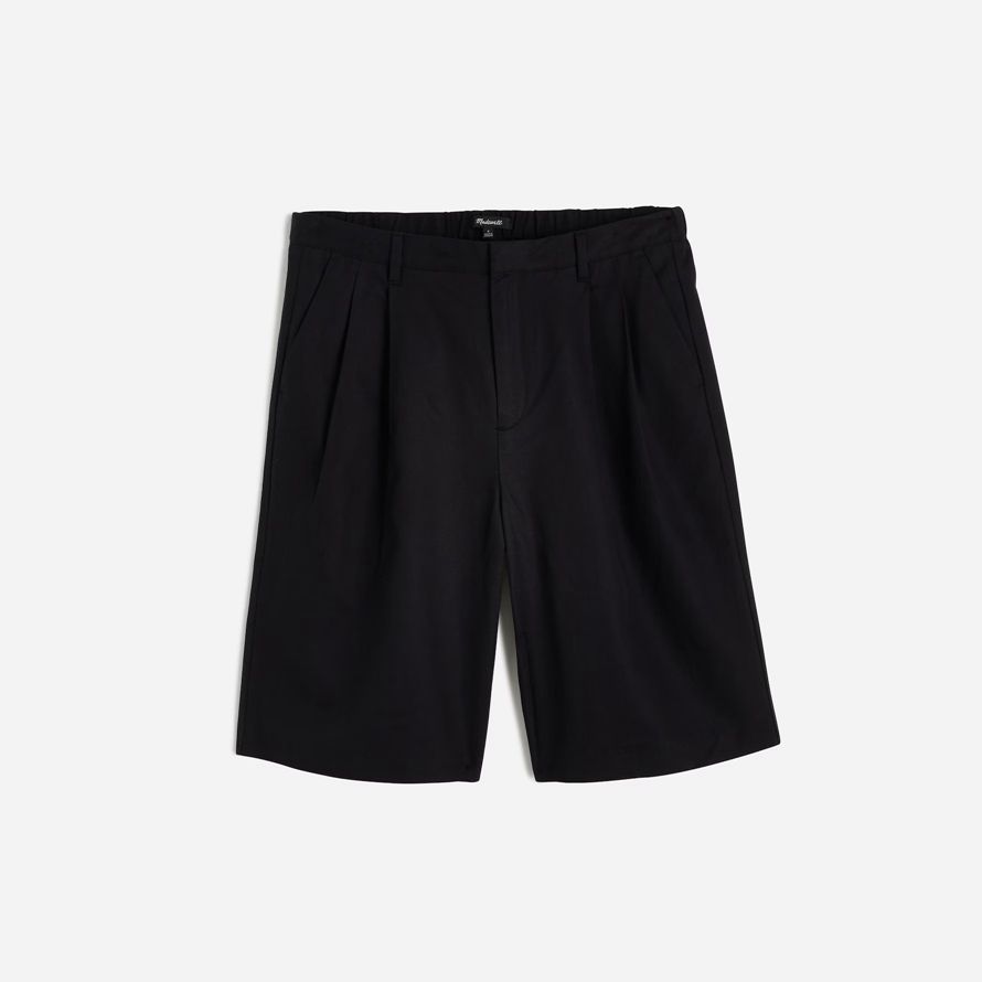 madewell relaxed plissee-womens shorts-black