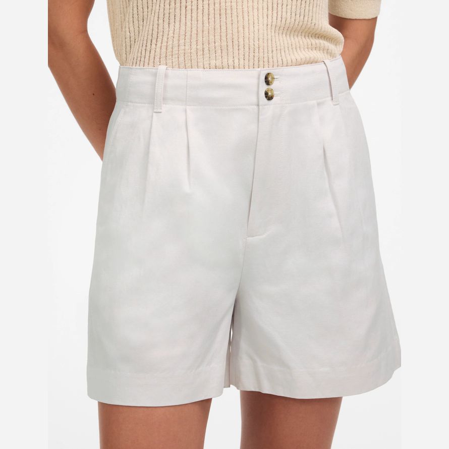 weiß damen madewell die drapey twill plissee shorts