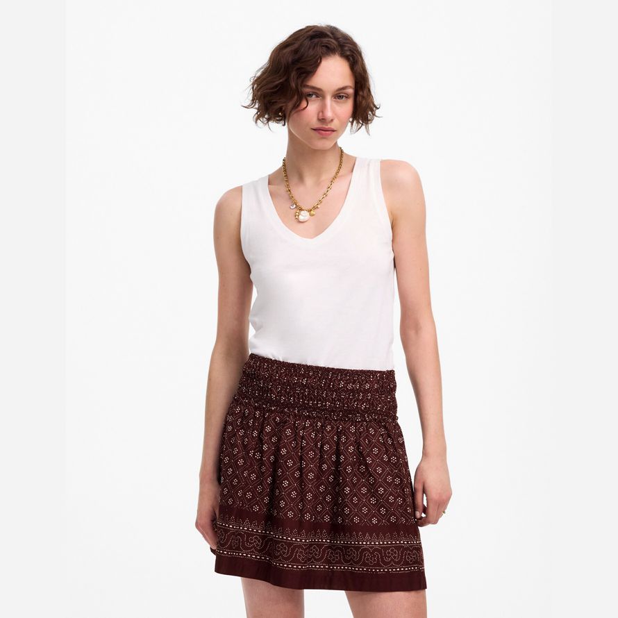 madewell rüschen mini damen rock dark brown