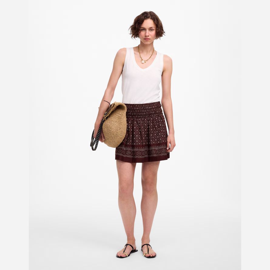 madewell rüschen mini damen rock dark brown