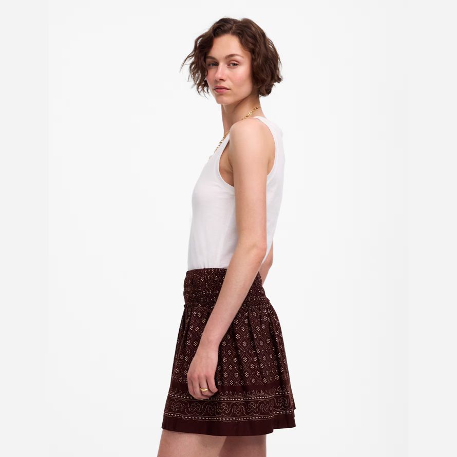 madewell rüschen mini damen rock dark brown