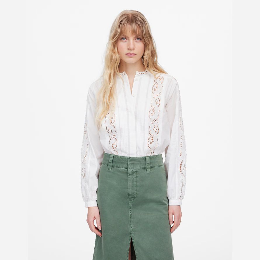 madewell utility midi damen rock grün