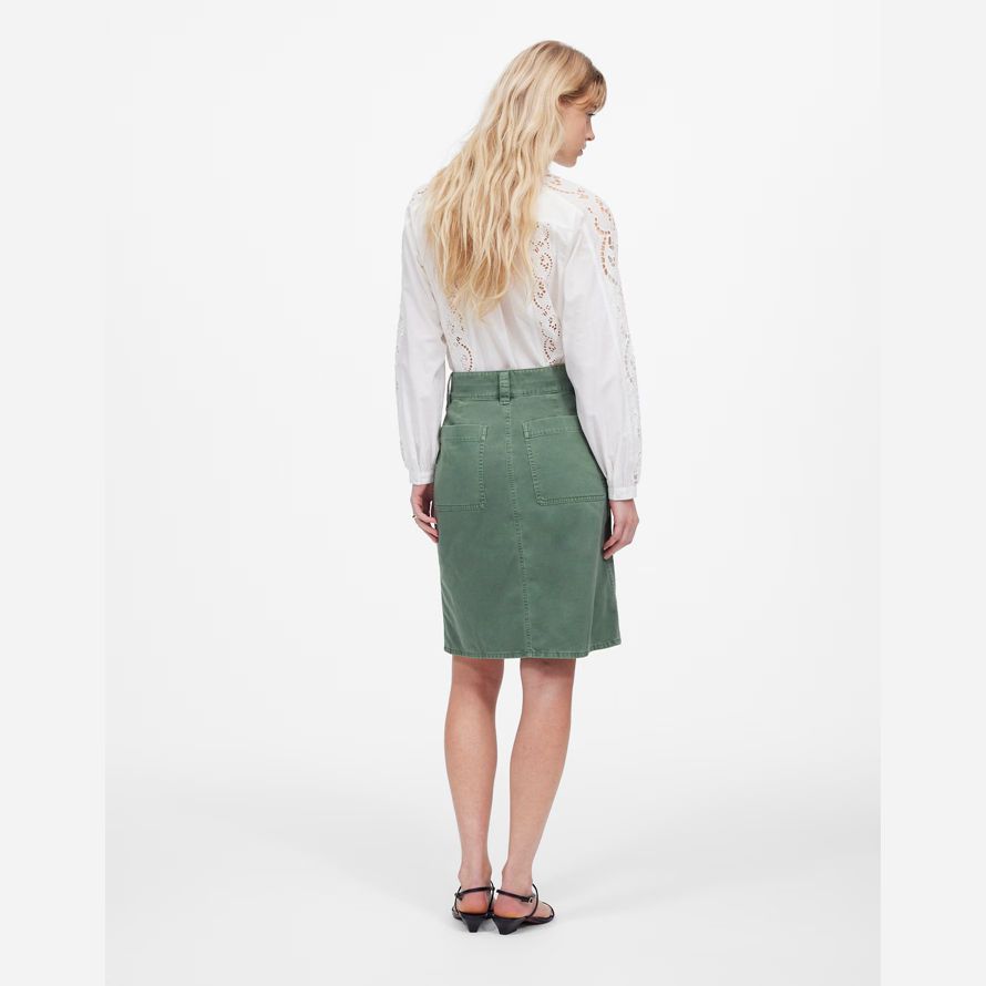 madewell utility midi damen rock grün