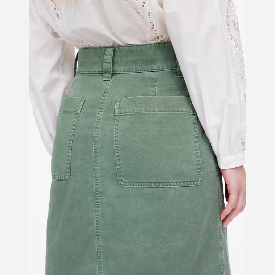 madewell utility midi damen rock grün