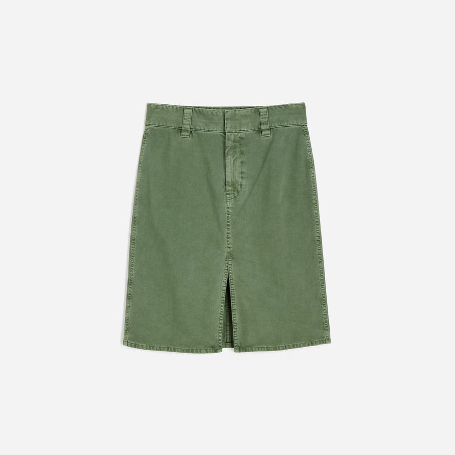 madewell utility midi damen rock grün