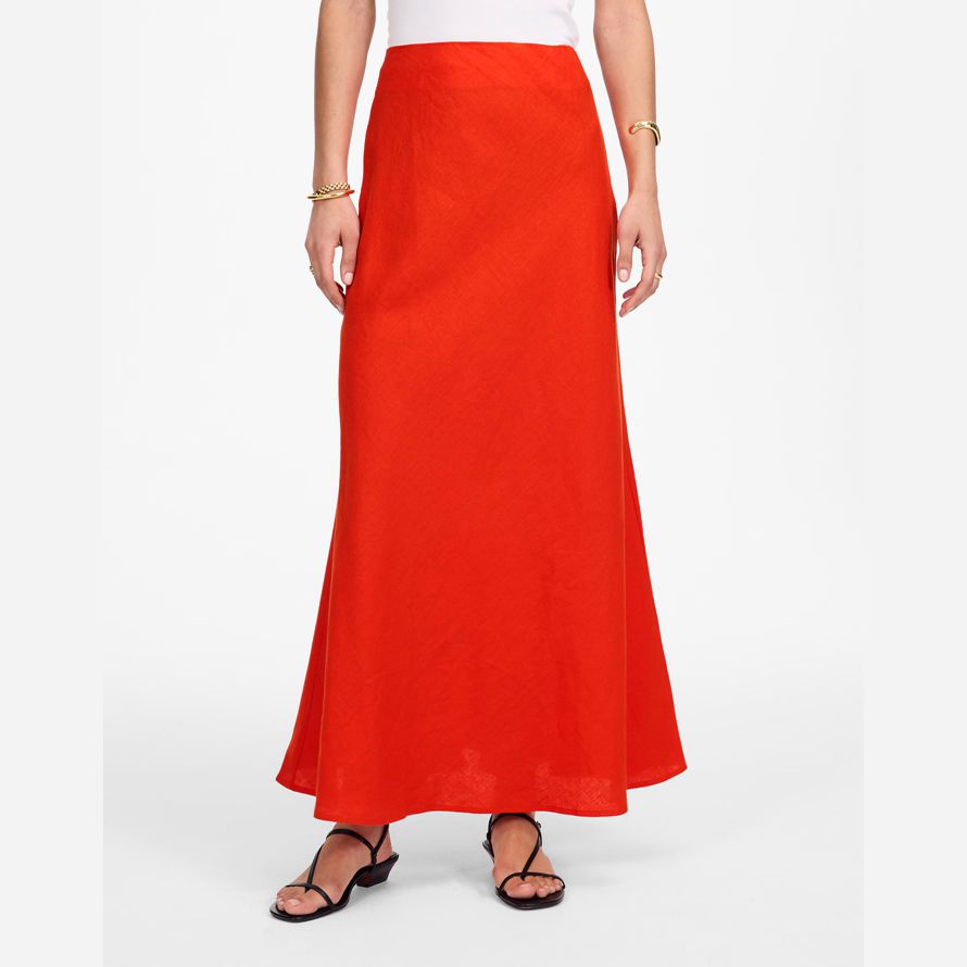 rot orange damen madewell leinen maxi-slip-rock
