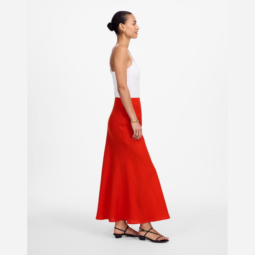 rot orange damen madewell leinen maxi-slip-rock