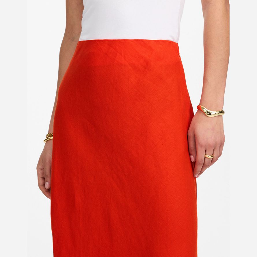 rot orange damen madewell leinen maxi-slip-rock