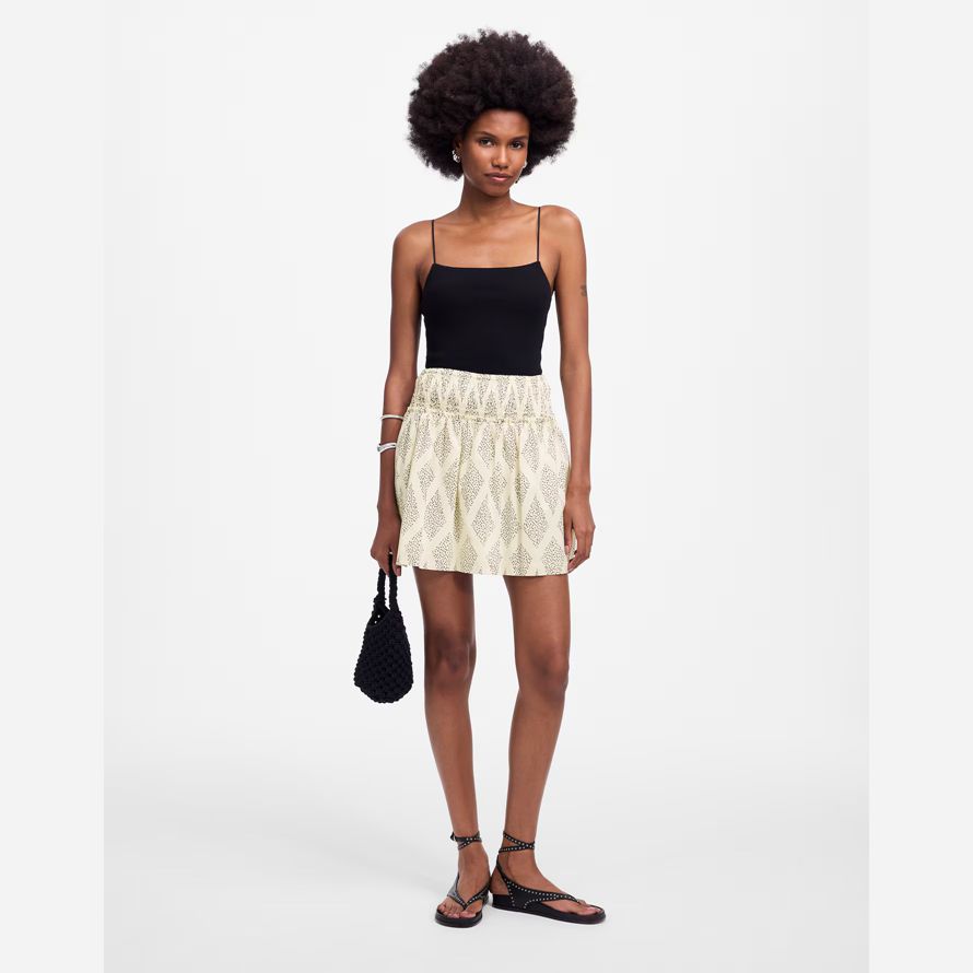 madewell rüschen mini damen rock creme