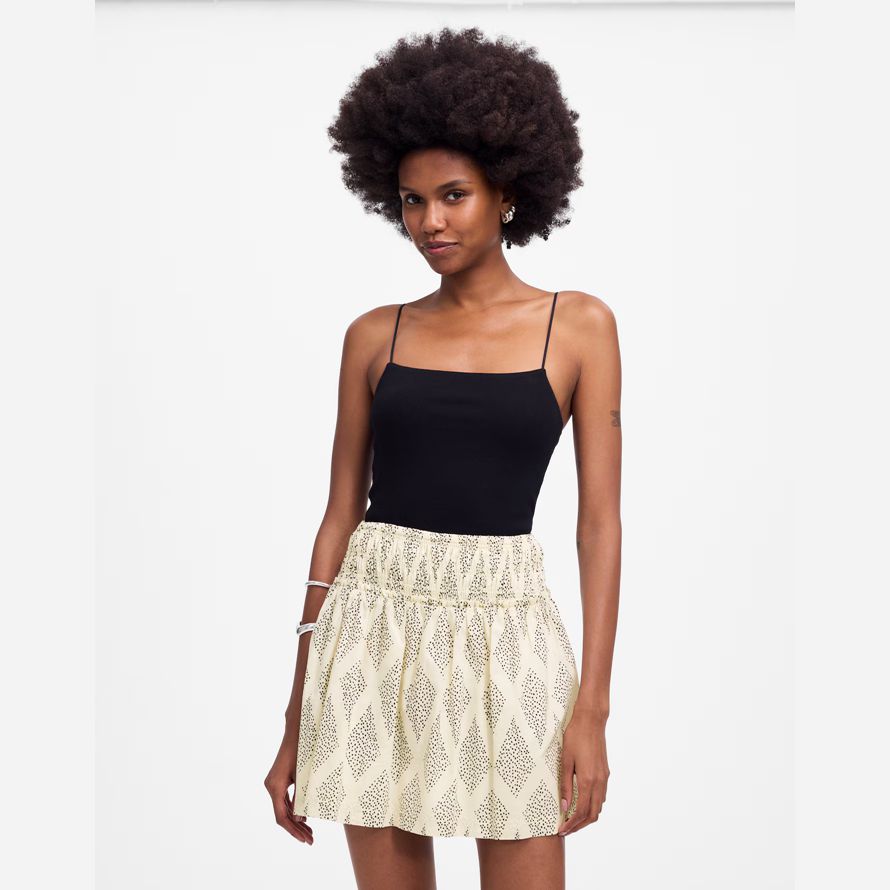 madewell rüschen mini damen rock creme