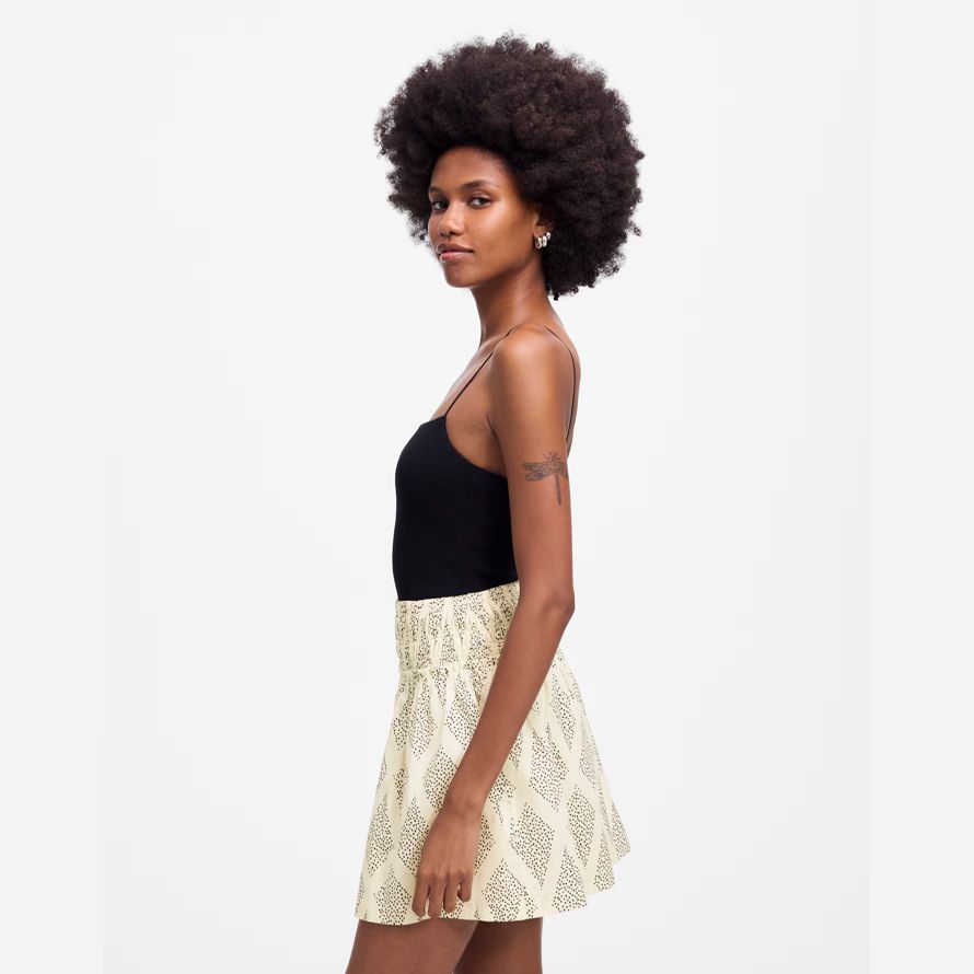 madewell rüschen mini damen rock creme