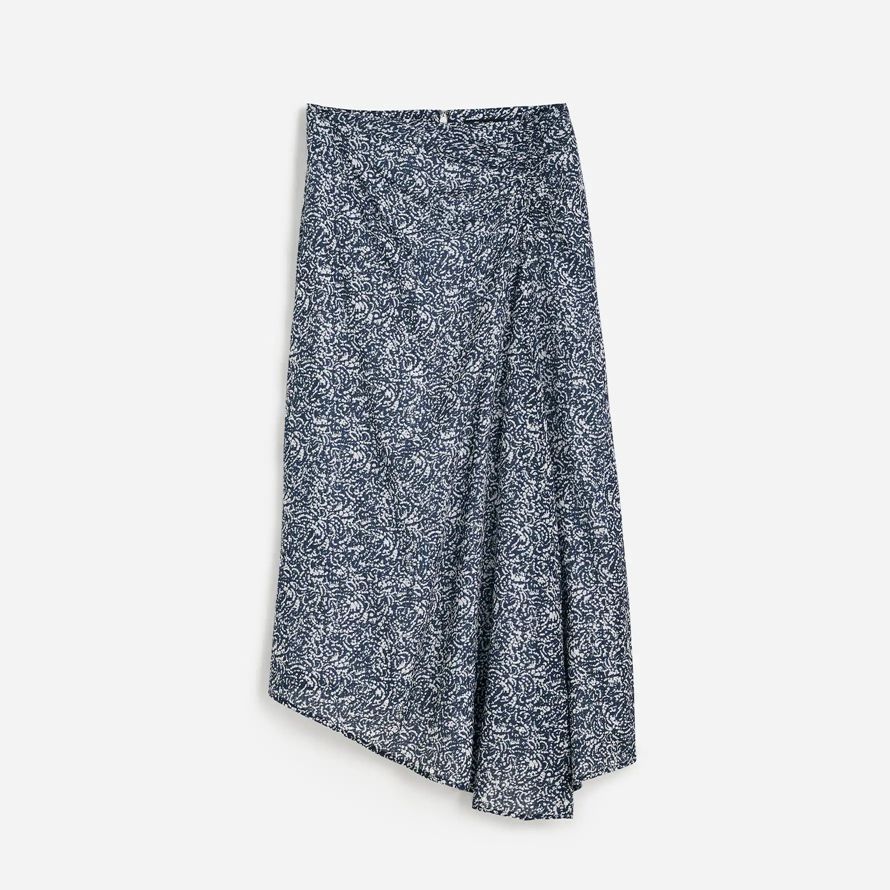 navy white madewell geraffte asymmetrische midi damen rock