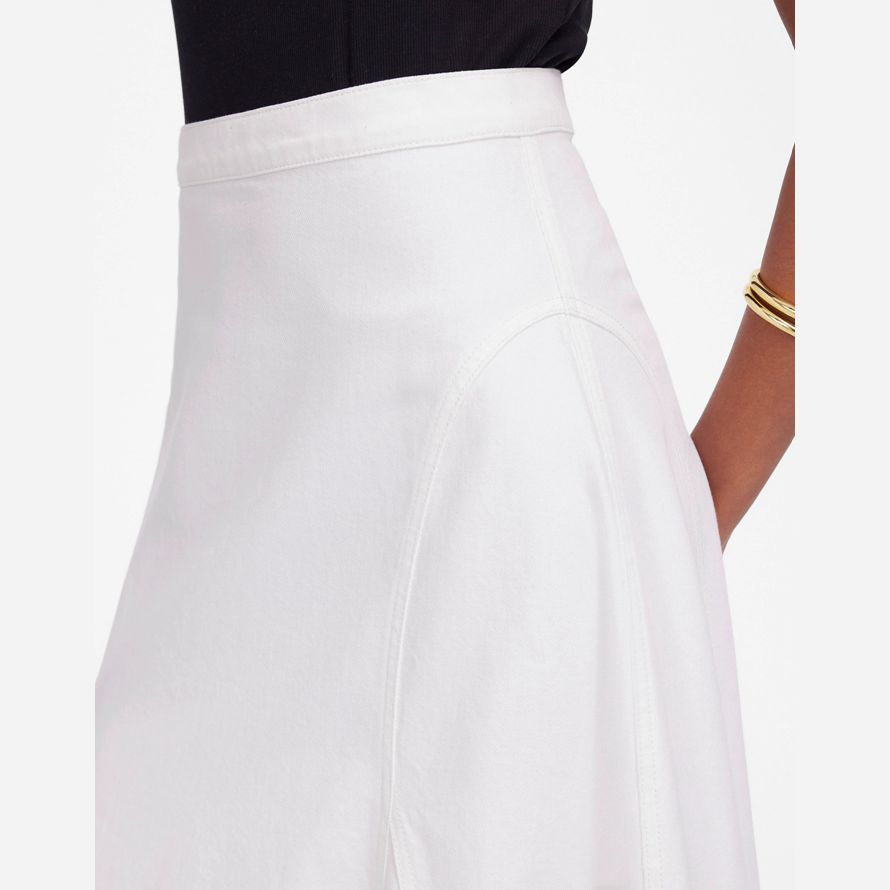 weiße madewell fluted midi damen rock