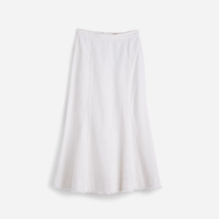 weiße madewell fluted midi damen rock