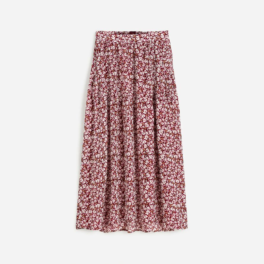 dark red pink damen madewell geraffte maxi rock
