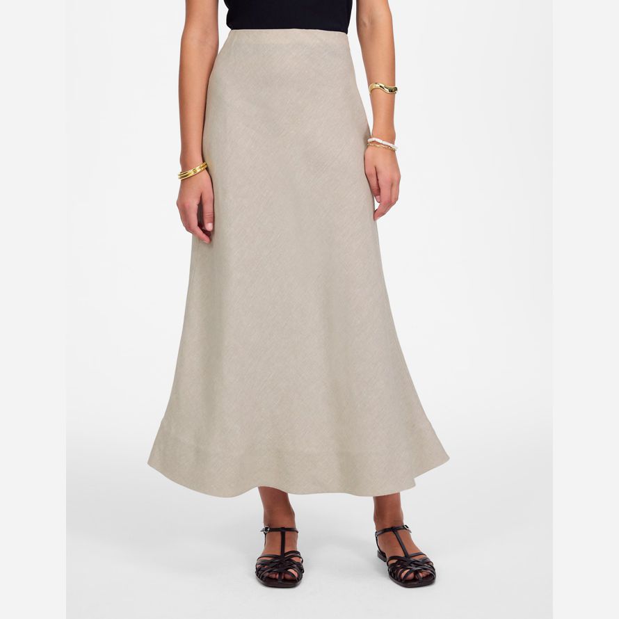 damen madewell leinen maxi-slip-rock-beige