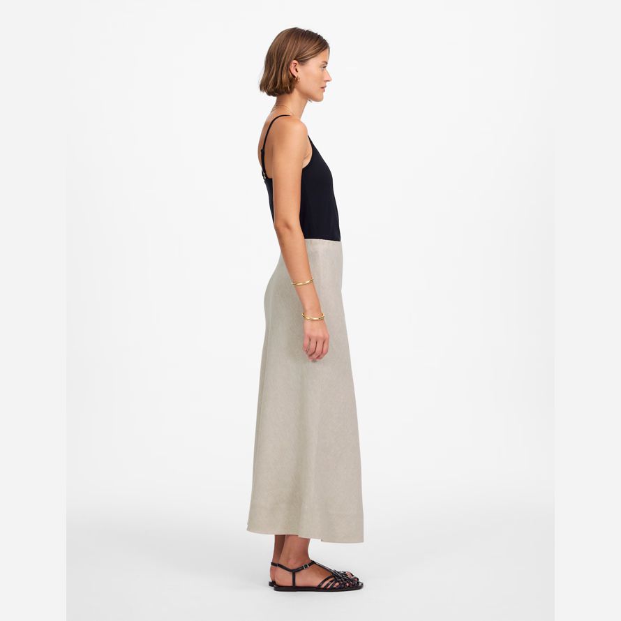 damen madewell leinen maxi-slip-rock-beige