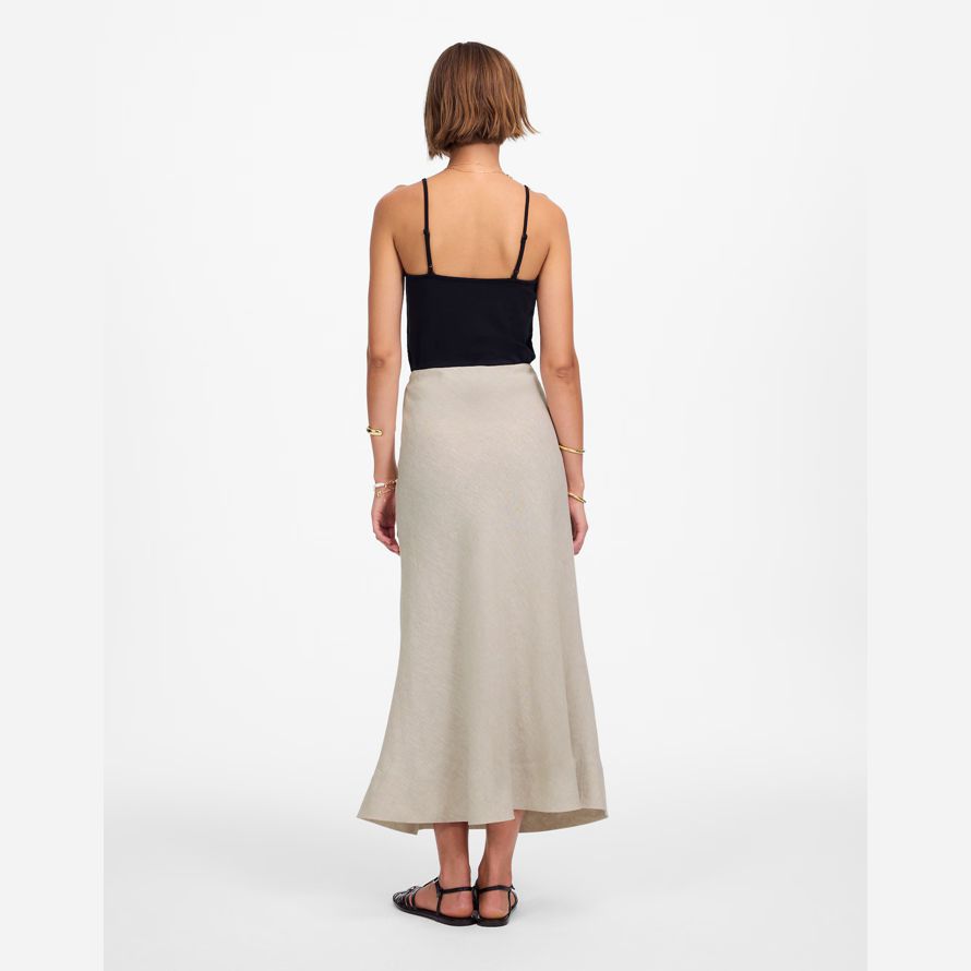 damen madewell leinen maxi-slip-rock-beige