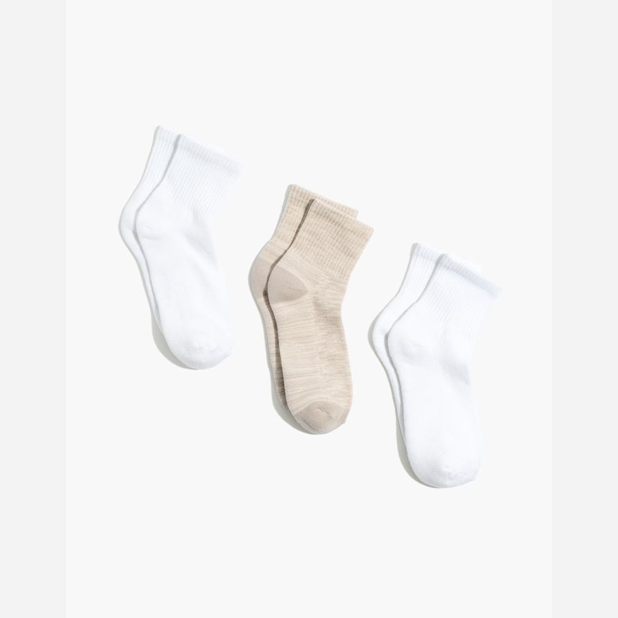 weiß creme madewell drei-pack mwl cloudlift knöchel frauen socken