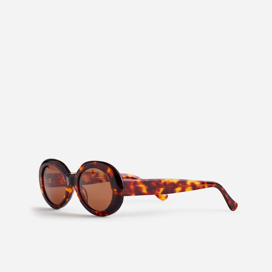 madewell valoma chunky oval damen sonnenbrille braun