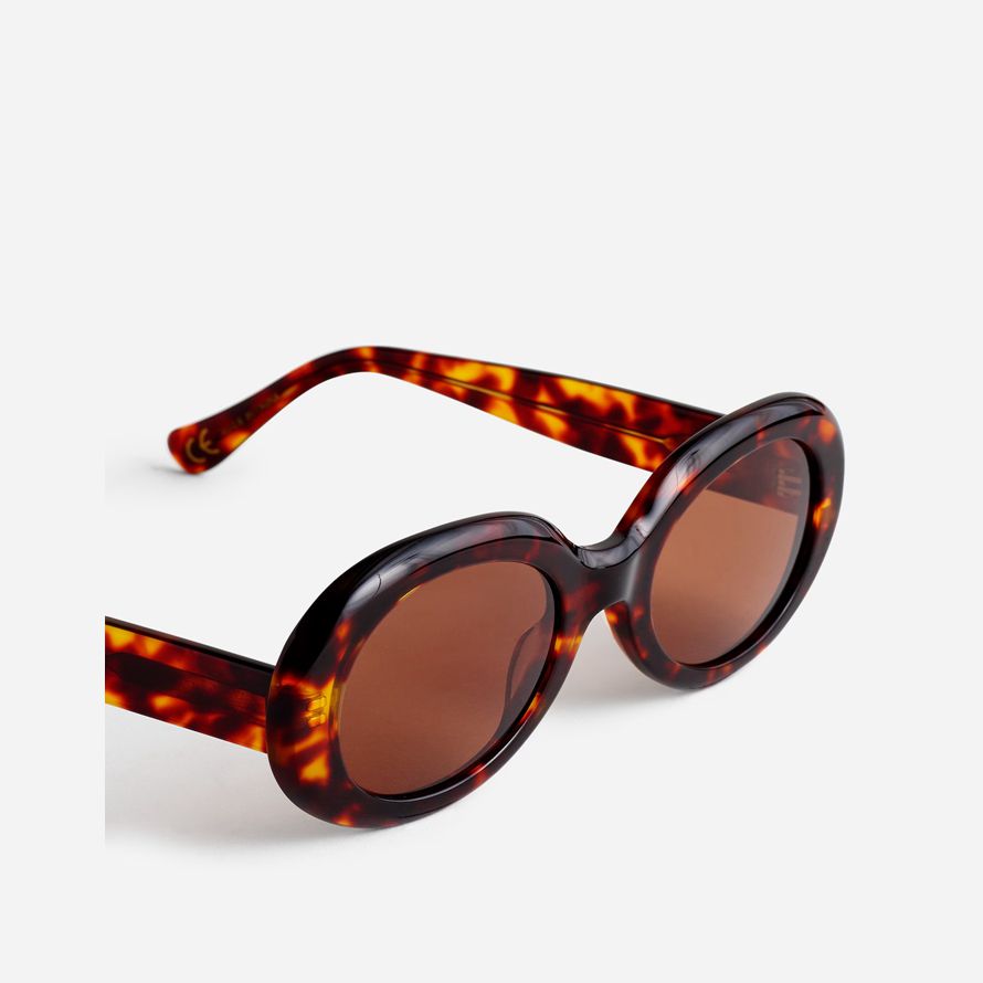 madewell valoma chunky oval damen sonnenbrille braun