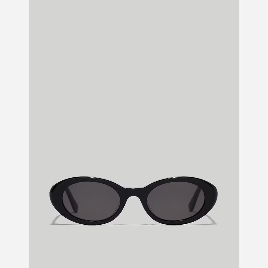 damen madewell russell oval sonnenbrille schwarz