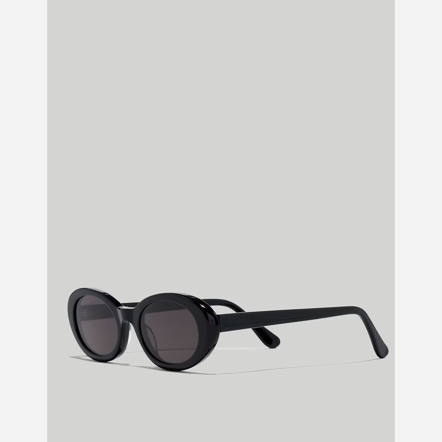 damen madewell russell oval sonnenbrille schwarz