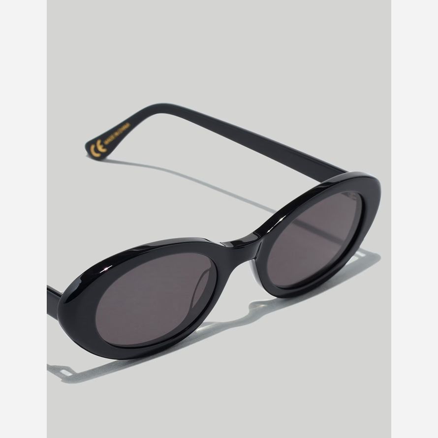 damen madewell russell oval sonnenbrille schwarz