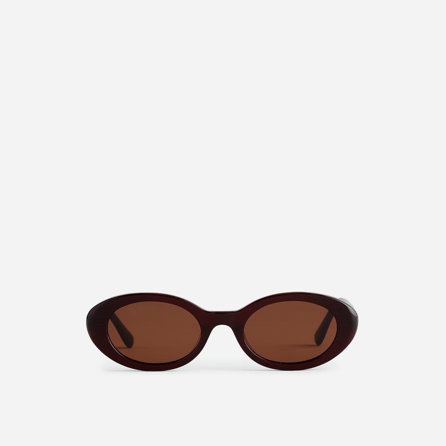 madewell russell oval damen sonnenbrille dunkelbraun