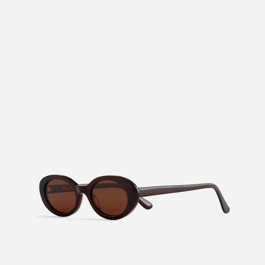 madewell russell oval damen sonnenbrille dunkelbraun