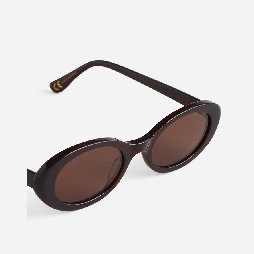 madewell russell oval damen sonnenbrille dunkelbraun