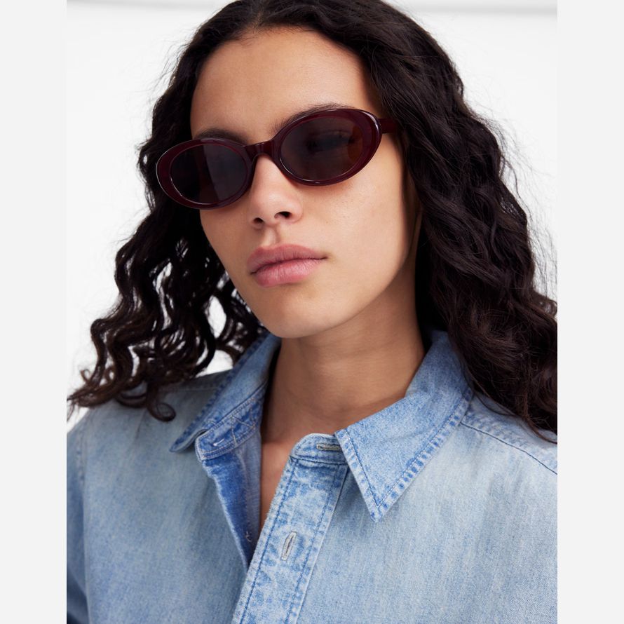 damen madewell russell oval sonnenbrille burgund
