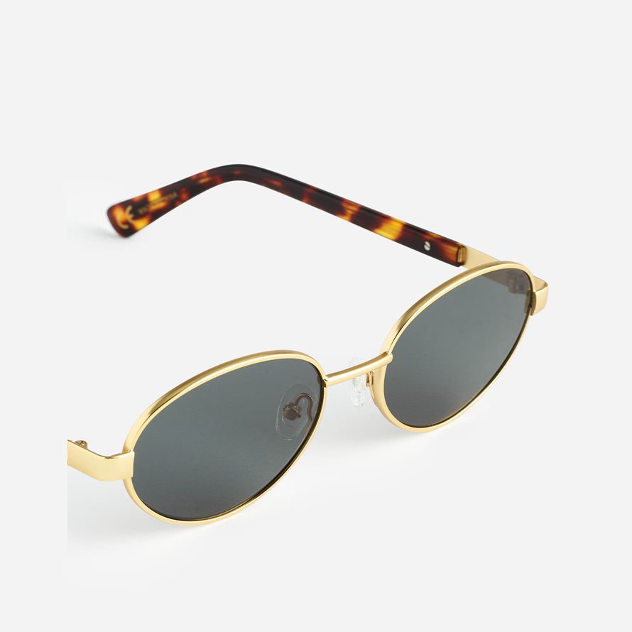 damen madewell wire frame oval sunglasses dark green