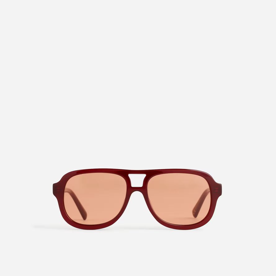 dark red womens madewell logaan aviator sonnenbrille