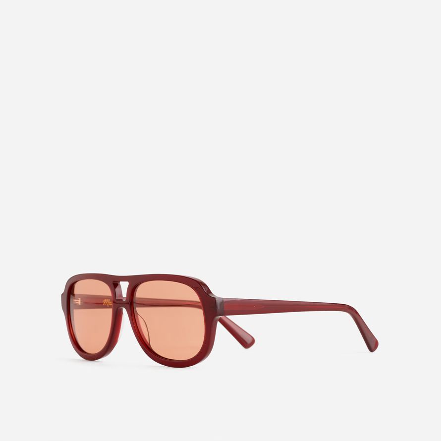 dark red womens madewell logaan aviator sonnenbrille
