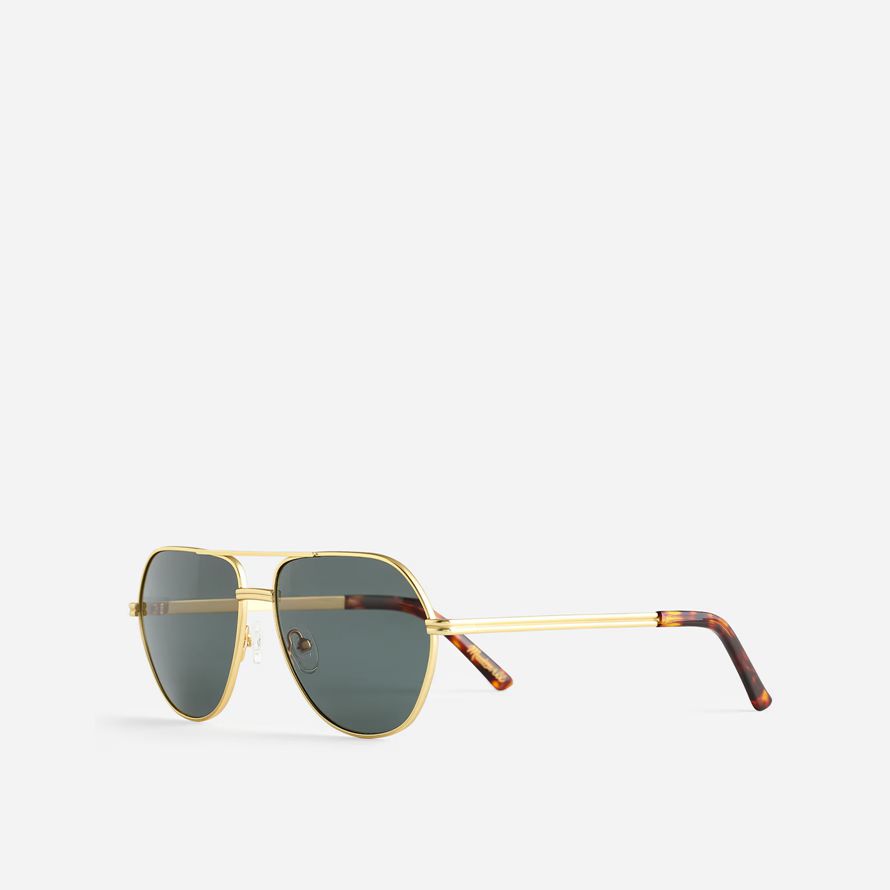 madewell metallrahmen aviator sonnenbrille frauen dark green