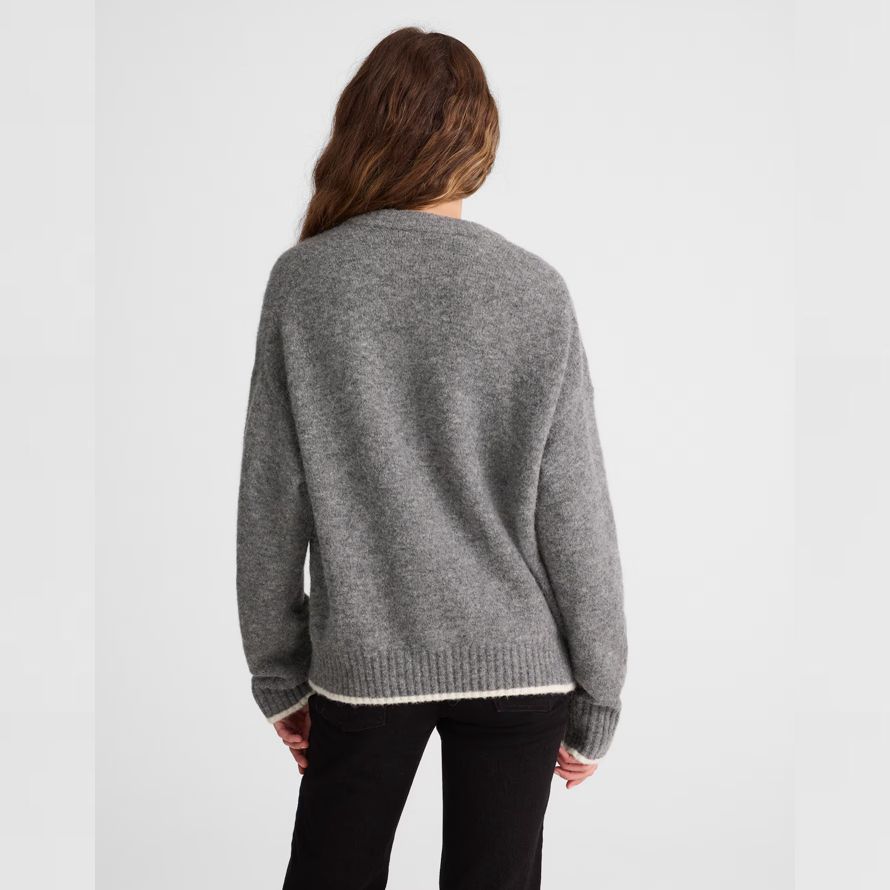 grau madewell cloudsoft drop-shoulder crewneck damen pullover
