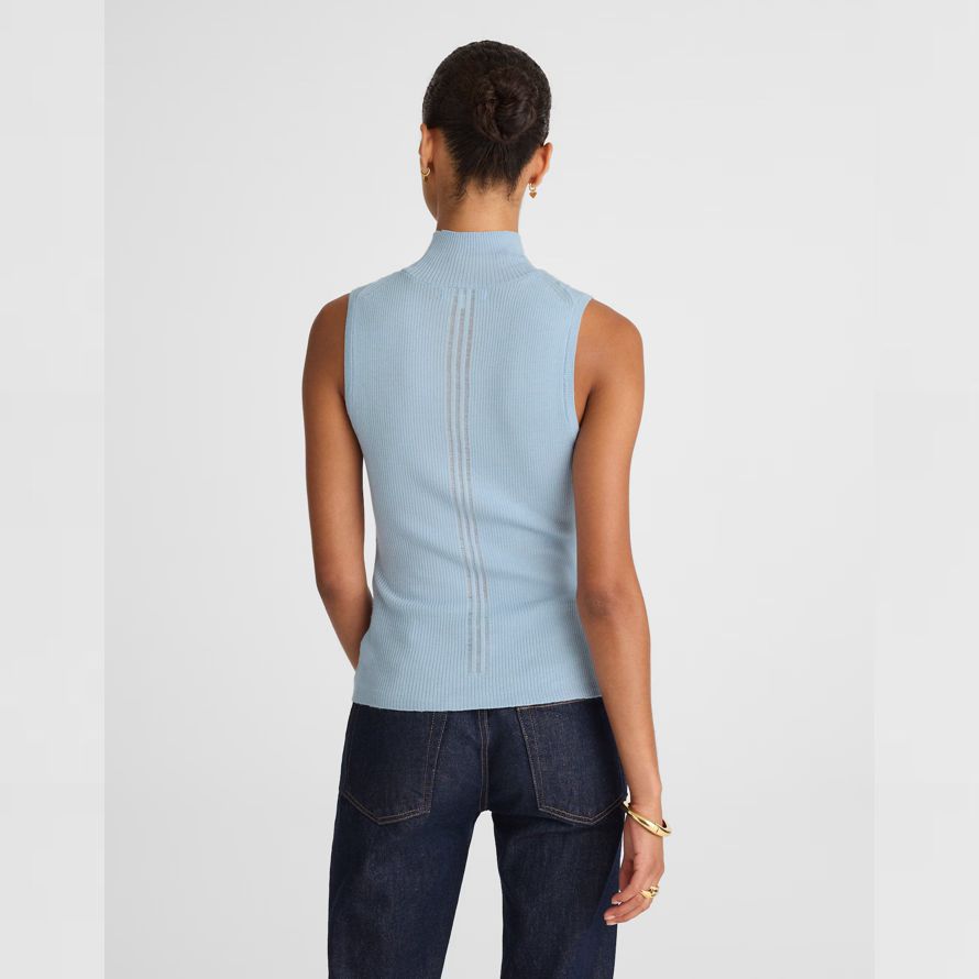 madewell merinowolle-seide Ärmelloses damen pullover hellblau