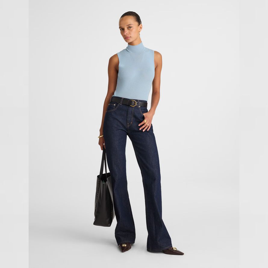 madewell merinowolle-seide Ärmelloses damen pullover hellblau