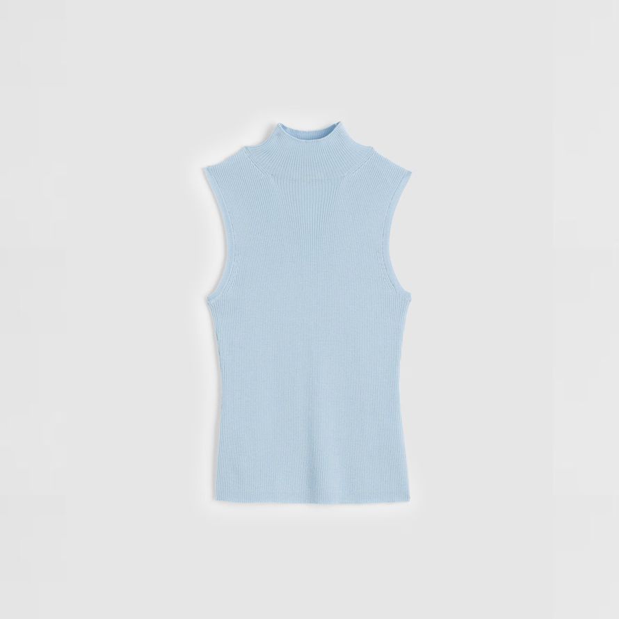 madewell merinowolle-seide Ärmelloses damen pullover hellblau