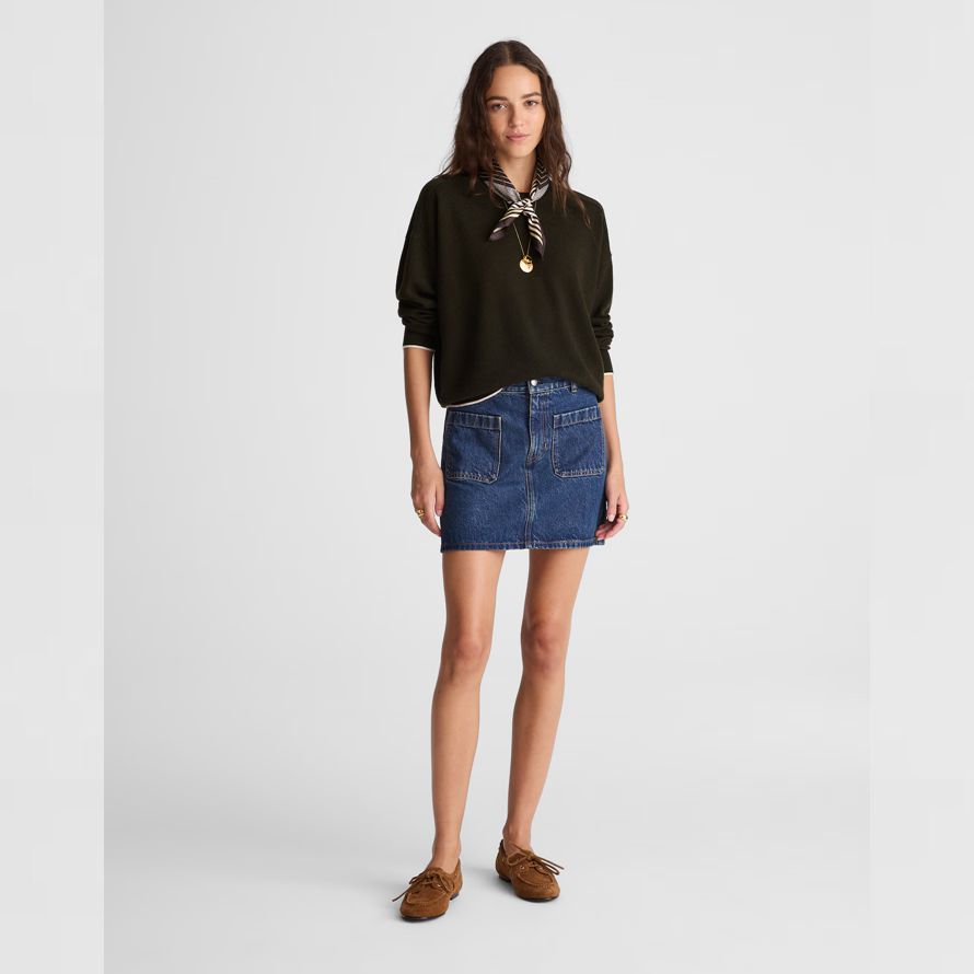 damen madewell merino wolle pullover pullover dark olive