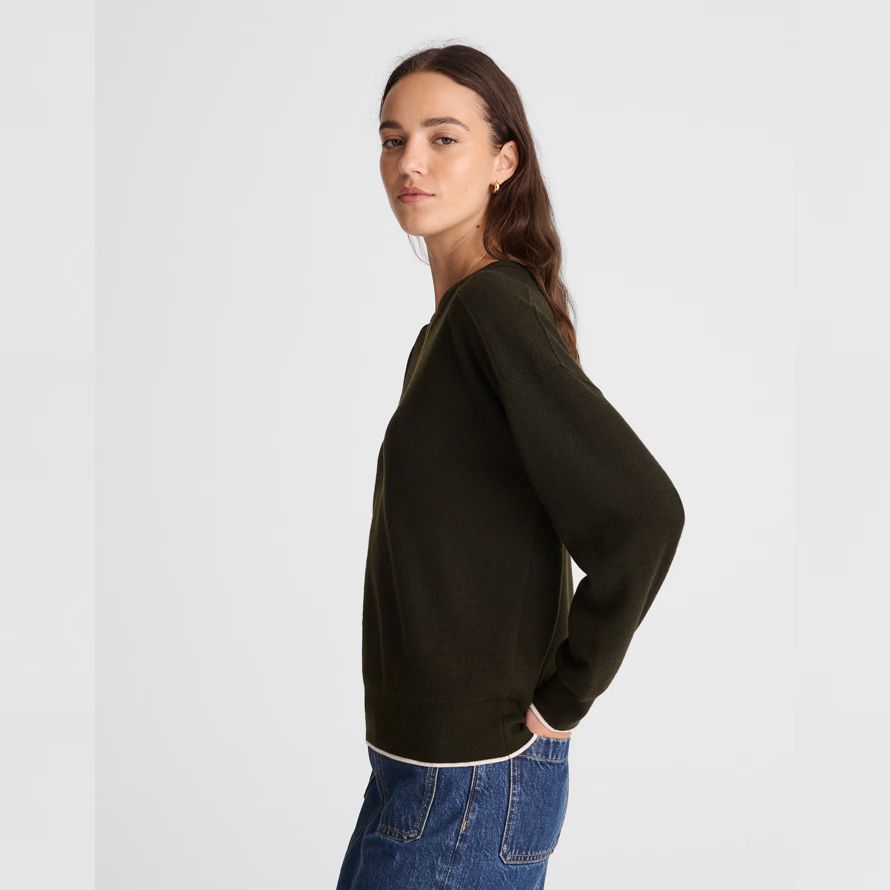 damen madewell merino wolle pullover pullover dark olive