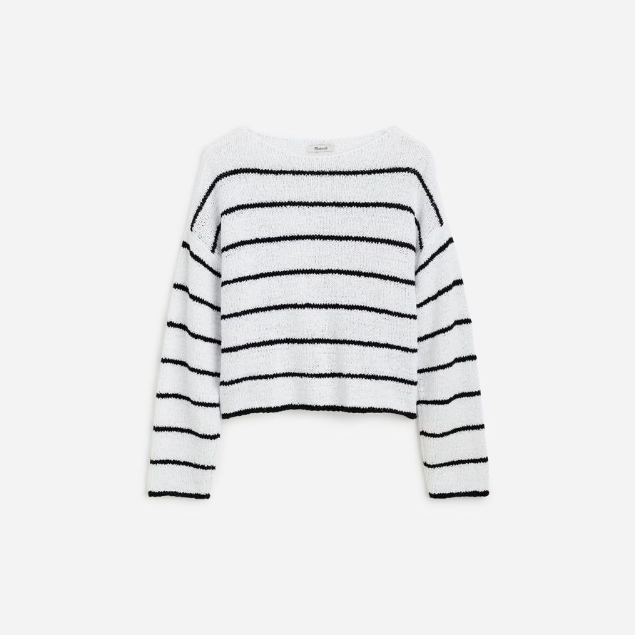 weiß schwarz madewell boatneck pullover damen pullover