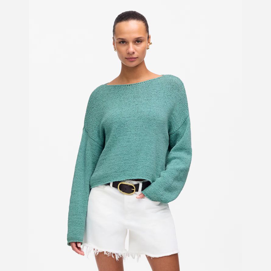 madewell boatneck pullover womens pullover türkis