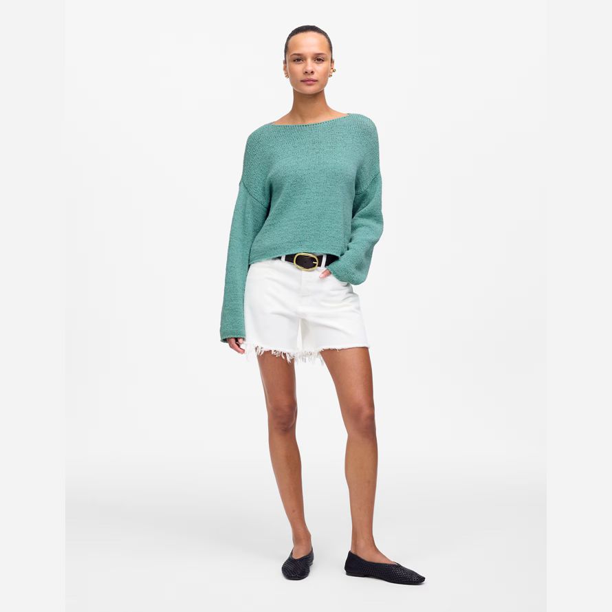 madewell boatneck pullover womens pullover türkis